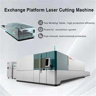 Sjálfvirk skiptast á tvöföldum töflum trefjar leysir skurðarvél